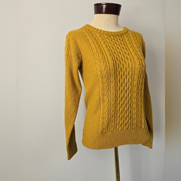 PARK AVENUE WOMEN Mustard Cable Knit Long Sleeved Sweater. Size 8 UK/4 US - Picture 3 of 12